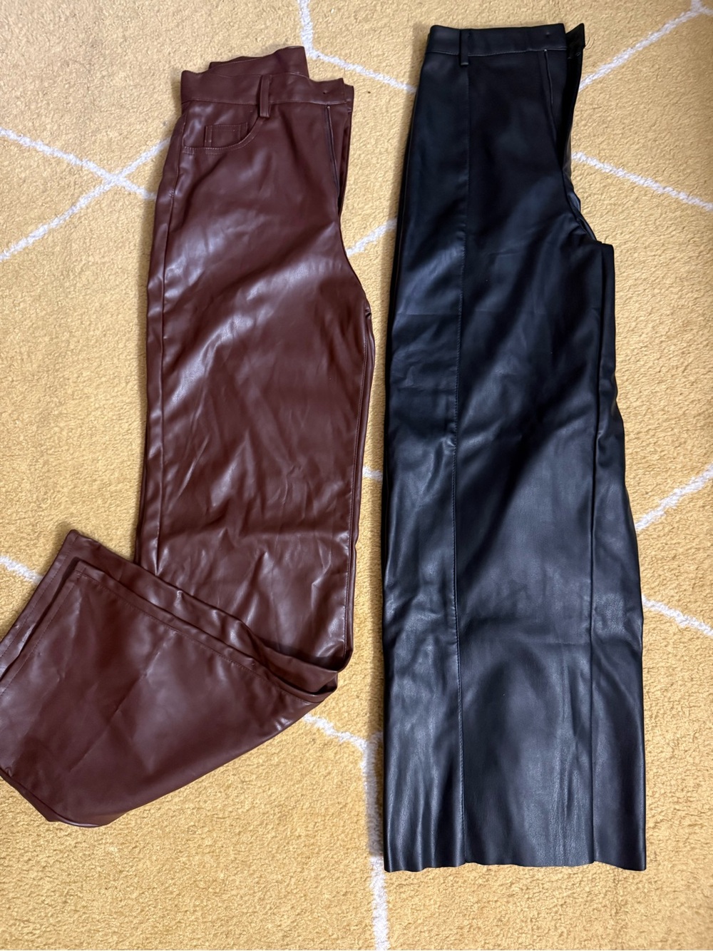 Forever 21 Faux Leather Wide-Leg Pants in Black and Brown